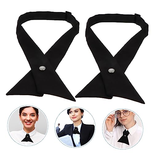 2Pcs Durable Cross Bowtie for School Uniforms Adjustable Versatile Criss Cross Design Comfortable Skin Friendly Material for Blouses Everyday Wear3