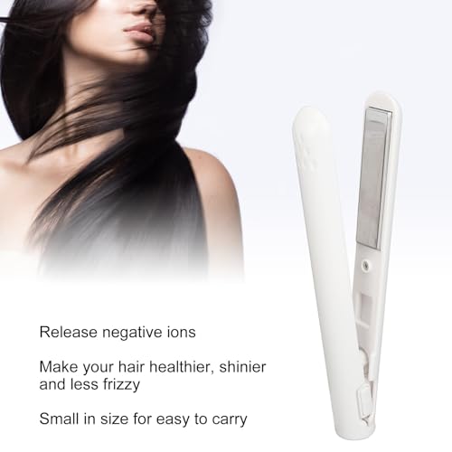 Plancha para el cabello de cerámica con placas flotantes, calentamiento rápido, herramienta de peinado para flequillo (blanca) miniatura 3