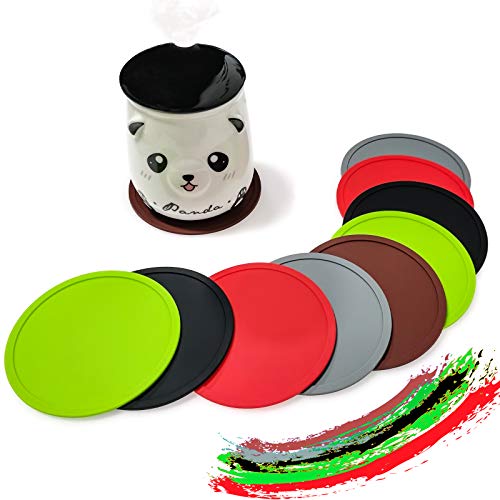 Zerodeko 2pezzi Tappetini Silicone Per Tazze Pad Antiscivolo Per Casa E Ristoranti Facili Da Pulire E Duraturi Scuro