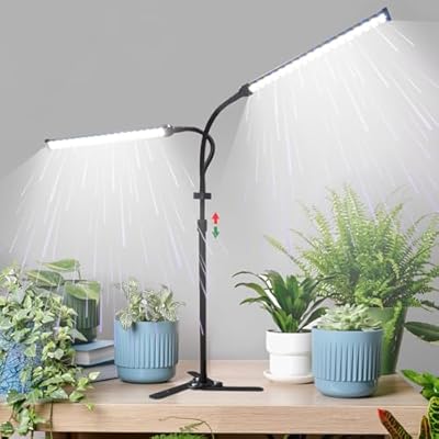 CalKoo 2025 Professional Grow Lights for Indoor Plants Growing, 126 LEDs 6000K Full Spectrum Plant Grow Lights Indoor, Height Adjustable (13-38''), 3 Spectrum Modes + 10 Dimming with 4/8/12/18H Timer