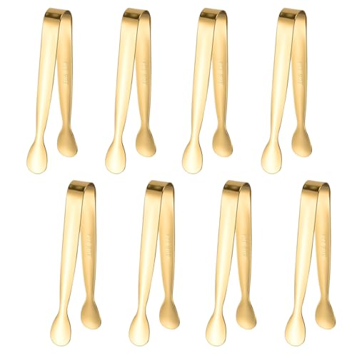 Catálogo de Pinzas para azúcar los 5 mejores. 41 8 pinzas de metal doradas, pequeñas pinzas de acero inoxidable de 4.3 pulgadas, accesorios de cocina pequeños para servir alimentos, hielo, cubeta de azúcar, ensalada, tostador,...