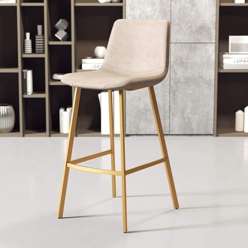 Tabouret de bar en velours gris avec repose-pieds luxueux XJBTBA