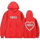 Sam and Colby - Sudadera con capucha de algodón con cadena de amor, estampado de moda, para hombre y mujer, chaquetas deportivas (rojo, XXL), rosso, XX-Large
