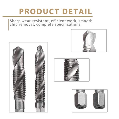 Cabilock Brocas Métricas Conjunto de Brocas Sextavadas de Combinação de 6 Peças Em Espiral para Rosq