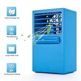 Personal Air Conditioner Fan, ROSKY Air Personal Space Cooler 9.5-inch Small Desktop Fan Quiet Personal Table Fan Mini Evaporative Air Circulator Cooler Humidifier Bladeless Quiet for Office, Dorm, Ni