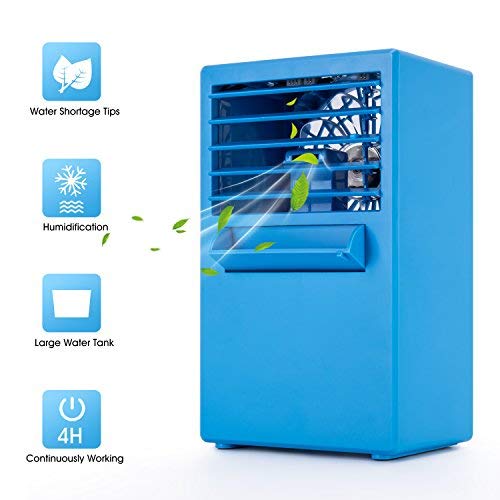 Personal Air Conditioner Fan, ROSKY Air Personal Space Cooler 9.5-inch Small Desktop Fan Quiet Personal Table Fan Mini Evaporative Air Circulator Cooler Humidifier Bladeless Quiet for Office, Dorm, Ni