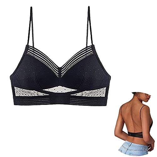 Mosestons-Sujetador-de-Levantamiento-Comodo-con-Espalda-Baja-Sujetador-de-Levantamiento-Sexy-En-Forma-de-U-de-Encaje-para-YogaFitnessRunEjercicio