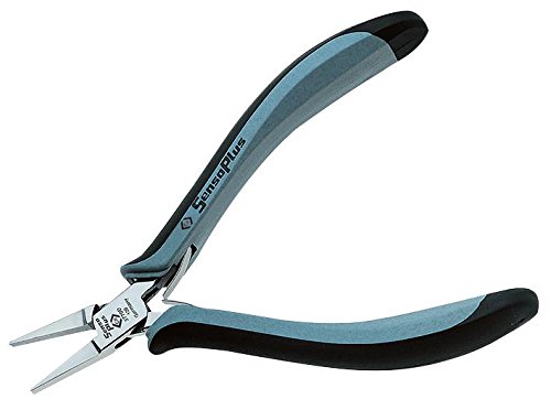 Szczypce płaski nosek 120 mm gładki, długość całkowita 135 mm, płaski nos, wykończenie krawędzi/profil 22 mm, typ uchwytu termoplastyczny, długość szczęk 22 mm, płaski nosek szczęk, długość 135 mm