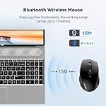 TECKNET Bluetooth Mouse, 4800 DPI Wireless Mouse, 2-Year Battery 6 Adjustable DPI, 6 Buttons Compatible with Laptop/Windows/Computer - Black - Image 3