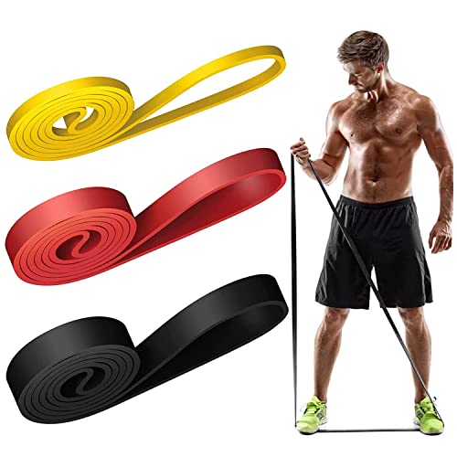 Gemokrt Bande Elastiche Fitness per Trazioni 3PCS Elastico Fitness,Fasce Elastici Fitness per con Ancoraggi per la porta Tasche Portaoggetti Stretching, Scultura, Allenamento della Forza