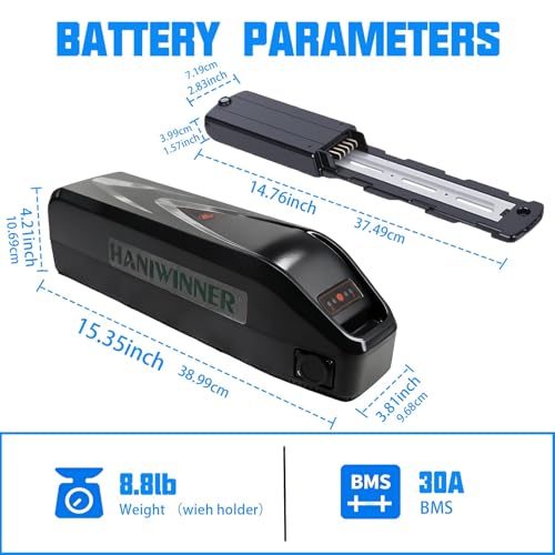 Image of Hailong 48V 15.6Ah Water Bottle E-Bike Battery - High-Density Li-Ion with 30A Smart BMS, Anti-Theft Lock, and Universal 5-Pin Connector 250W 350W 500W 750W 1000W