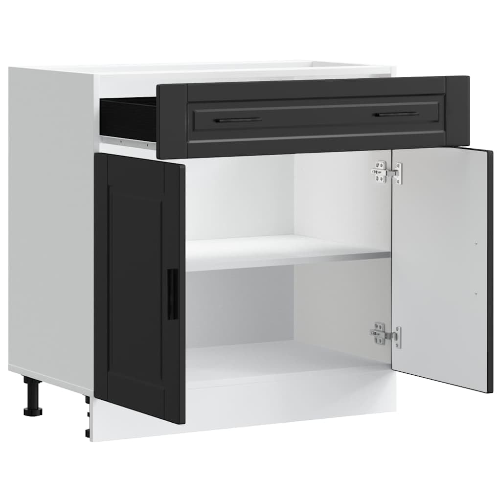 vidaXL Armoire de Cuisine Porto Noir Bois d'ingénierie