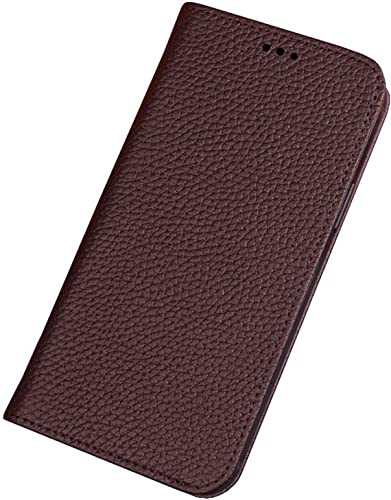 Étui antichoc iPhone 13 KANUZ pour éviter les rayures d'écran avec rabat marron