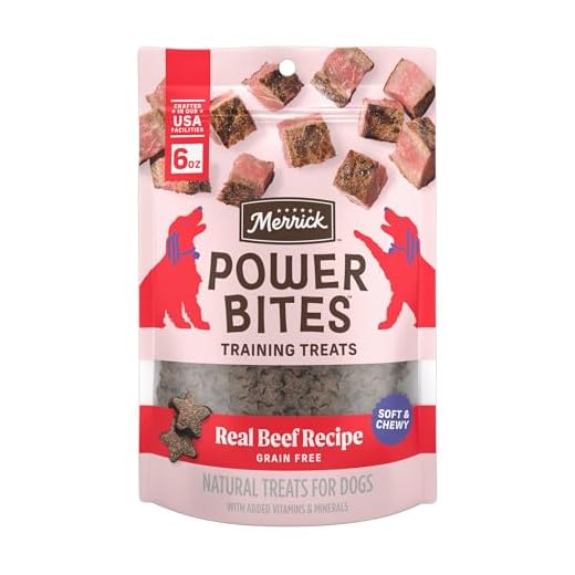 Merrick Power Bites Natural Soft And Chewy Real Meat Dog Treats, Grain Free Snack With Real Beef Recipe - 6 oz. Bag