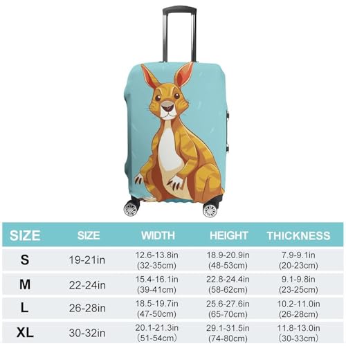 Funny Cartoon Kangaroo Zoo Printed Luggage Cover Protector, Fits 18-32 Inch Luggage2