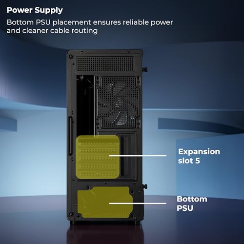 Image of Zebronics Gaming PC Cabinet, mATX /Mini-ITX Compatibility, AIO Cooler Support, 120mm ARGB Fans, Tempered Glass Design, Optimized Airflow, Magnetic Dust Filter, Bottom PSU, USB 3.0 (Maximus, Black)