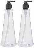 Earth's Essentials (2 Pack) Versatile 16 Ounce Refillable Pump Bottles. Excellent Liquid Hand soap Dispenser. Great for Dispensing Homemade lotions, shampoos and Massage Oils.