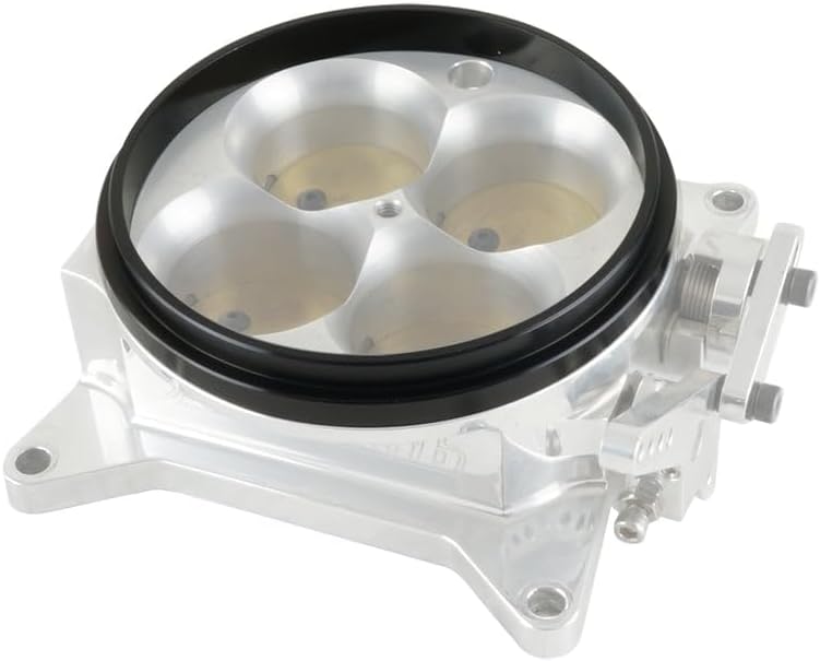 BILLET 4150 STYLE TOP MOUNT THROTTLE BODY TO CARB HAT ADAPTER/SPACER (Black anodized)