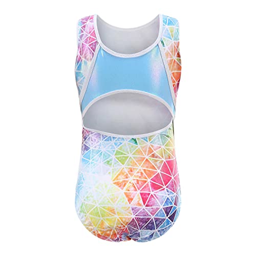 SM SunniMix Collants para, macacão de ginástica rítmica, roupas de dança, colorido, sem mangas, maca