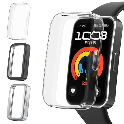 for Huawei Band 10/9/8 �P�[�X �K���X�t�B���� ��̌^ huawei band 10/9/8�ی�J�o�[ �S�ʕی� �����ȒP �����ߗ� �w��h�~ ���h�~