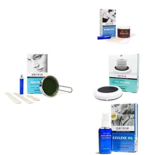 Parissa Salon Wax Ultimate Pack - Hair Removal for Women Waxing Kit - Includes Hot Wax, Warm Wax, a Wax Warmer and Azulene Oil