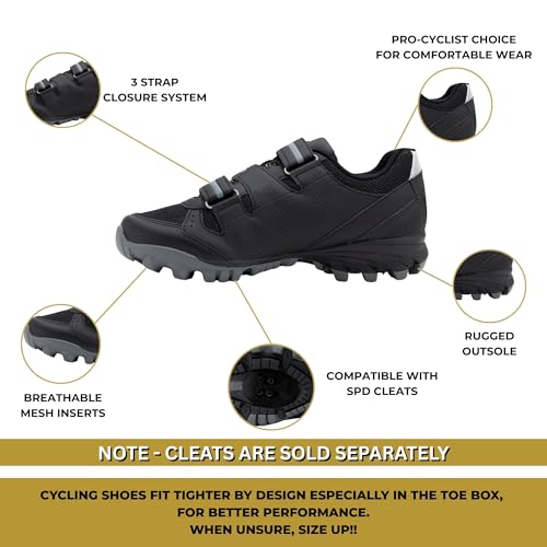 Image of Tommaso Mens Cycling Shoes - SPD Compatible Outdoor, MTB, Gravel & Mountain Bike Shoes - Walkable Design - Cleats Not Included