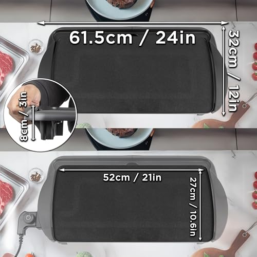 Foto von Duronic GP20 elektrischer Tischgrill 2000 W, Antihaftbeschichtung, drinnen und außen, Barbecue Elektrogrill, einfache Reinigung, Easygrill, extragroße Grillfläche