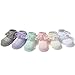 EPEIUS 6 Pair Pack Newborn Baby-Girls Eyelet Frilly Lace Socks Princess Ankle Socks White/Pink/Ivory/Grey/Green/Purple 0-3 Months