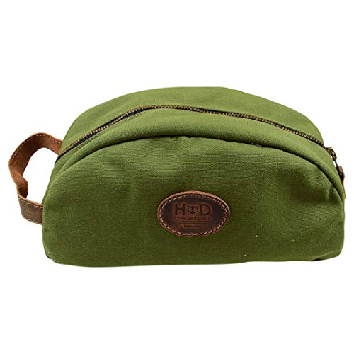 Hide & Drink, Water Resistant Canvas Toiletry Bag, Organizer, Travel Dopp, Home & Office Accessories, Handmade :: Olive