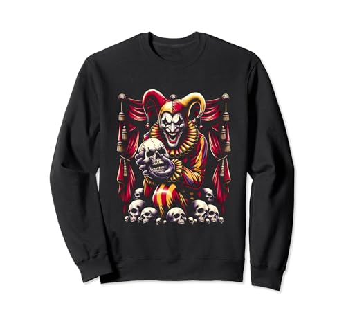 T-shirt gothique Harlequin Skulls Macabre - Dark Fantasy Joker Skull Sweatshirt