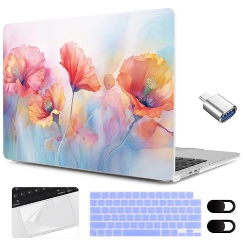 Funda para MacBook Air de 15 pulgadas M4 M3 M2 carcasa ultra fina antiarañazos con cubre teclado