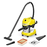 Kärcher Nass-/Trockensauger WD 4 S V-20/5/22, Leistung: 1000 W, Edelstahlbehälter: 20 l, Saugschlauch: 2,2 m, inkl. Autodüse