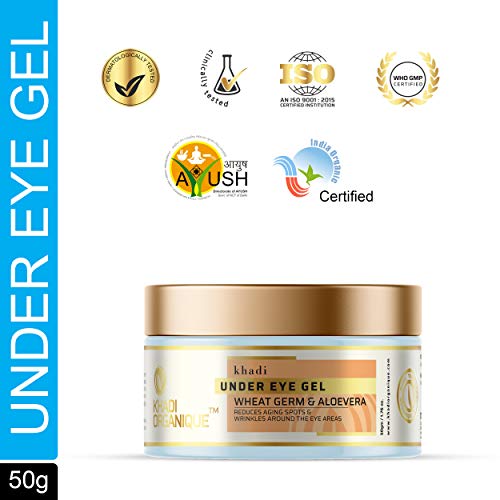 Image of Khadi Organique Under Eye Gel Reduces Ageing Spots & Wrinkles Around the Eye Area, 50GM