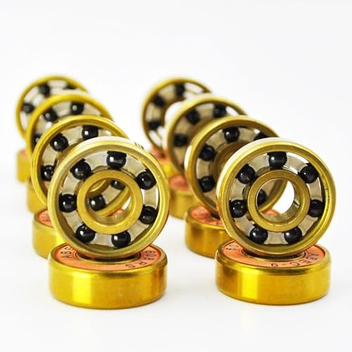 Roulements 608 2RS céramique noire pour roller et skate, lot de 16 pièces dorées 8x22x7mm
