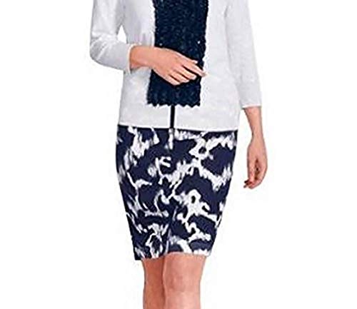 Falda en Forma de lápiz desde casa Heine - Color Blanco / Azul - algodón, blanco/azul, 100% algodón. \n\t\t\t\t 50% viscosa 38% algodón 12% lino, mujer, 38