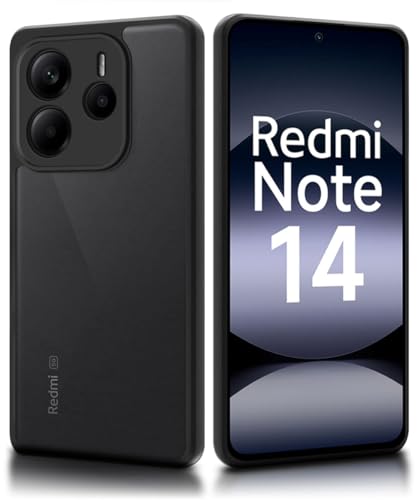 Image of WOW IMAGINE Translucent Hybrid Back Case Cover for Redmi Note 14 SE 5G | Redmi Note 14 5G Smoked Matte Back | Shock Proof 360 Degree Protection | Protective Hard Case - Matte Black