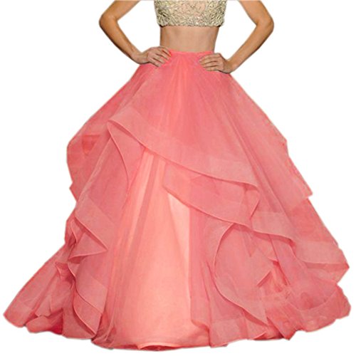 Lisong Floor Length Tulle Tutu Layers Prom Party Skirt for Women