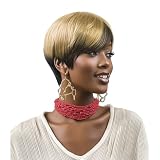 Short Pixie Cut Wigs For Black Women Short Synthetic Ombre Blonde Wigs For Black Women Short Hair Bob Wig Side Part Bob Straight Hair Asymmetrical Pixie Cut Wig (Ombre Blonde)