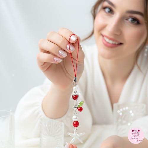 Image of SNOWY SHOP Korean Silver Bow Phone Charm - Cute Heart & Starfish Pendant | Aesthetic Korean Mobile Chain, Bag Hanging & Keychain Jewelry for Girls & Women
