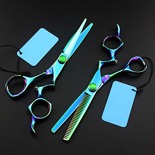 Professionnel Japon 440c 6 pouces vert gemme ciseaux de cheveux coupe de cheveux coupe coiffeur ciseaux à effiler ciseaux de coiffure ciseaux 1880,Vert,6 inch