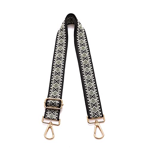 Image of Purse Straps Replacement Wide Crossbody Shoulder Strap for Bags Purse Extender Accessories Guitar Straps, Gold Buckle-145, 1.5inch, Canvas,Simple