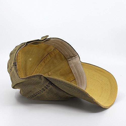 The Vintage Year Distressed Dirty Wash Herringbone Cotton Adjustable Baseball Cap (Dark Brown) #TOP2