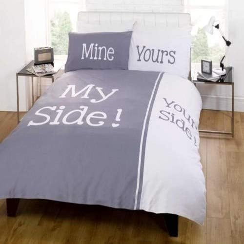 Rapport Bedding Set My Side Your Side Grey White,King Duvet Set