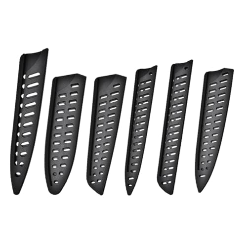 Hemobllo Set de 6 Fundas Protectoras de Cuchillos de Cocina de Plástico Negro Protección contra Abrasión, Resistentes y Seguras para Chefs en Uso Doméstico