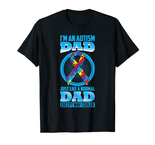 Hombre Autism Dad Puzzle Ribbon Awareness Camiseta Camiseta