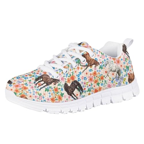 SYtrade Girl's Running Shoes Lace Up Walking Tennis Sneakers Lightweight White Sole2