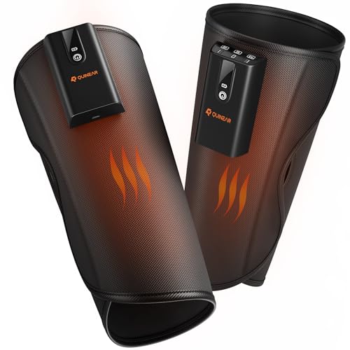 QUINEAR Cordless Calf Massager with Heat and Compression, Leg Massager for Circulation and Pain Relief, Portable Leg Massager with 3 Intensities & 3 Modes, Fast Recovery for Swelling, RLS