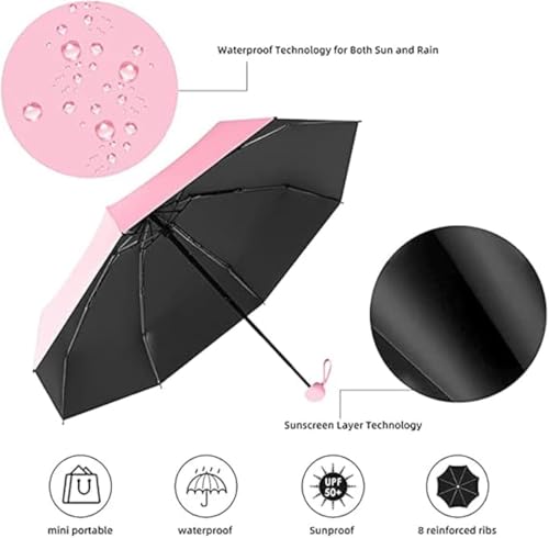 Image of INFISPACE 5-Fold Manual Pocket Umbrella | Mini Umbrella with Case Cover