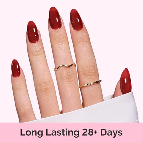 Image of MelodySusie Jeweliver Gel Nail Polish, 0.5Fl.oz Gel Polish Red Brown Color Soak Off UV LED Light Cure Gift for Women Manicure Nail Art DIY at Home B6803