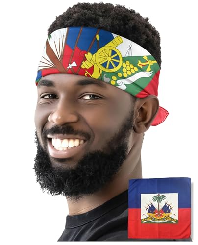 Haiti Flag Bandanna Haiti Flag Bandana Haitian Headband Clothing Haitian Bandana - One Size